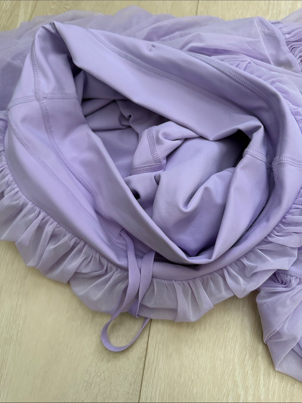 POPFLEX Lavender Lilac Tiered Tulle Mini Skirt Skort - Picture 9 of 9